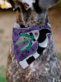 Bandana para mascota Beetlejuice con gusano de arena y calaveras