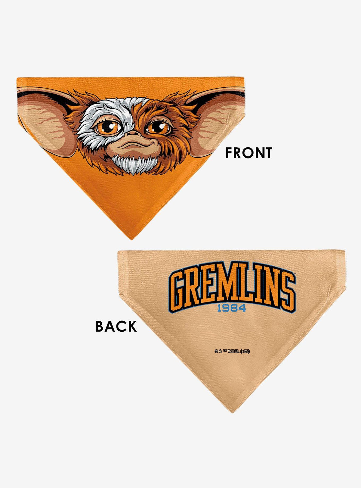 Bandana para mascota Gremlins: rostro de Gizmo y diseño varsity