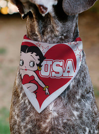 Bandana para mascota Betty Boop con corazones y estrellas