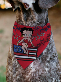 Bandana para collar de mascota Betty Boop: estrellas y franjas