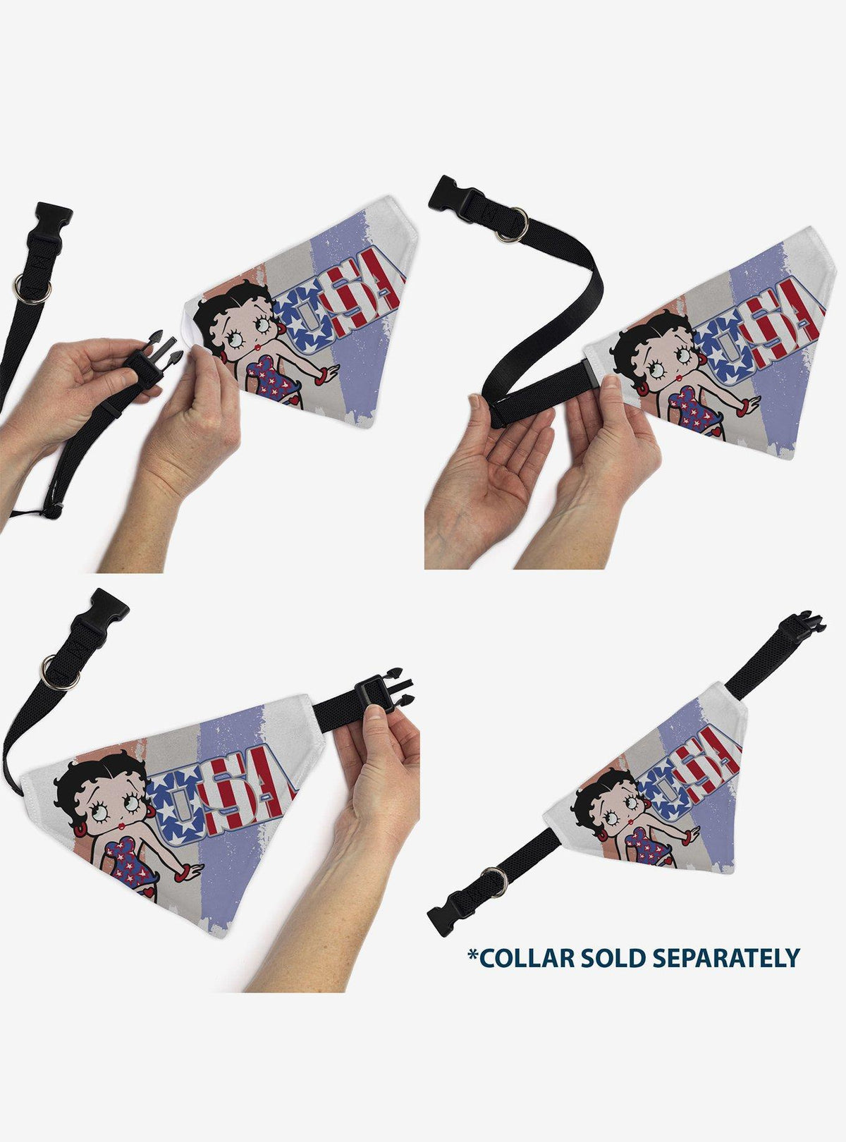 Bandana para mascota Betty Boop Estrellas y franjas