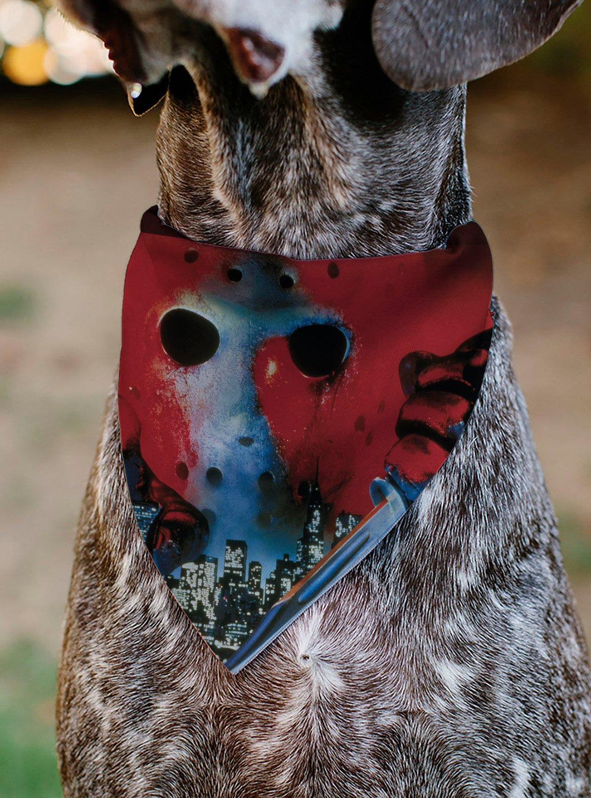 Bandana para mascota Viernes 13 con máscara de Jason