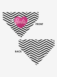 Bandana para mascota Barbie negra con corazones y chevrón