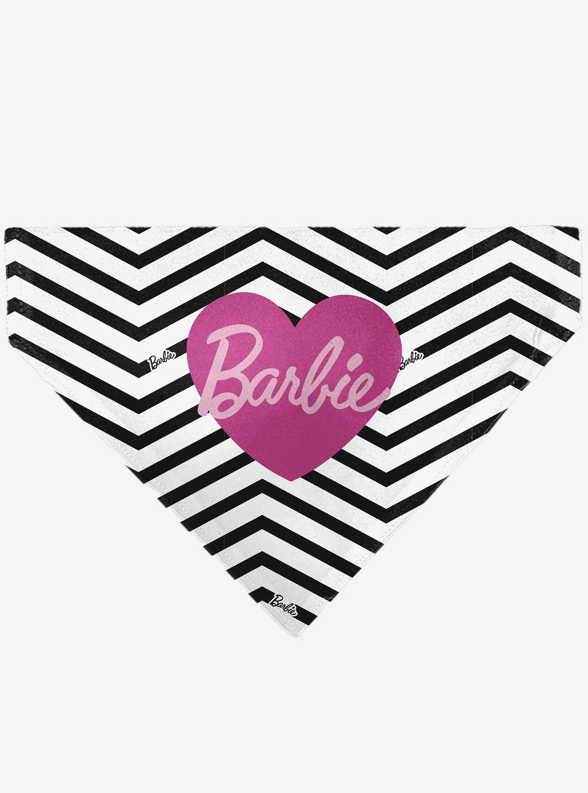 Bandana para mascota Barbie negra con corazones y chevrón