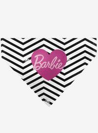 Bandana para mascota Barbie negra con corazones y chevrón