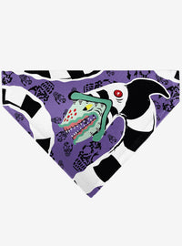 Bandana para mascota Beetlejuice con Sandworm y calaveras