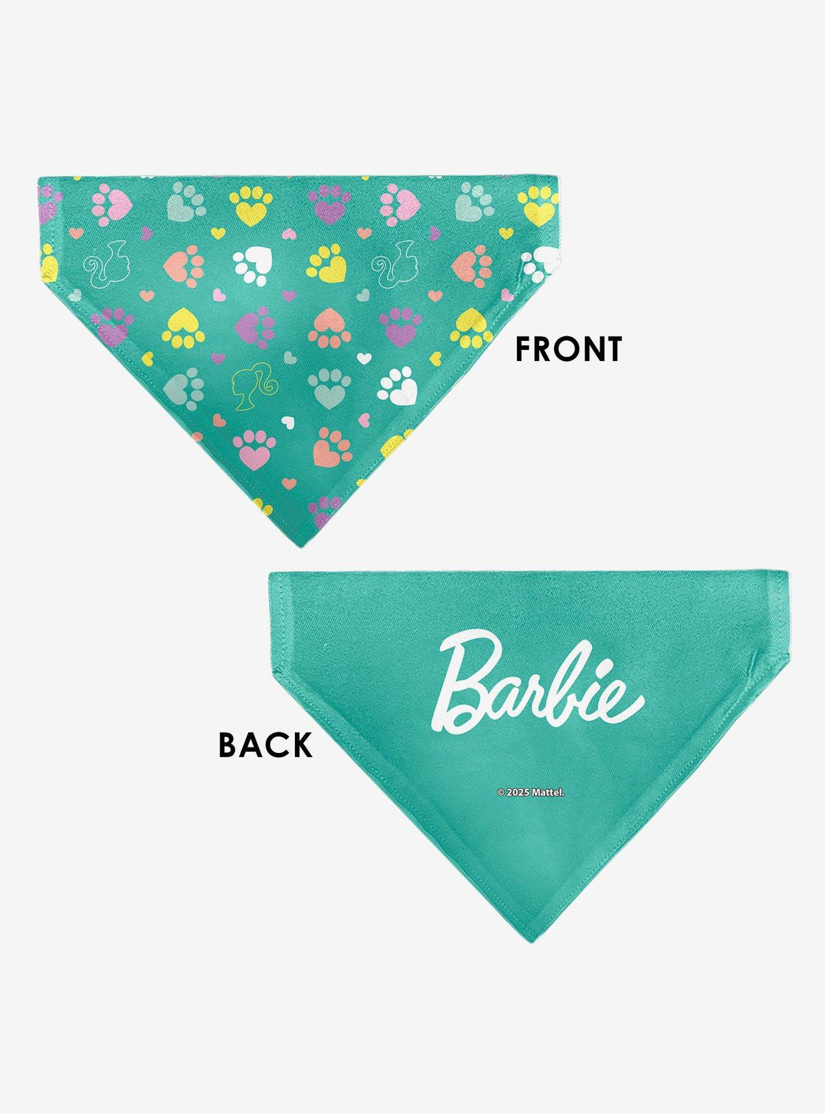 Bandana para mascota Barbie con huellas y diseño pastel