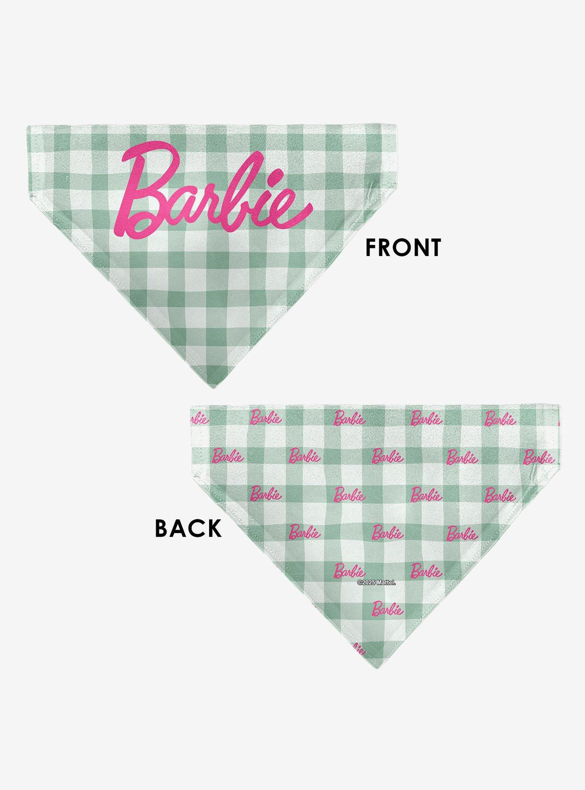 Bandana beige a cuadros Barbie para collar de mascota