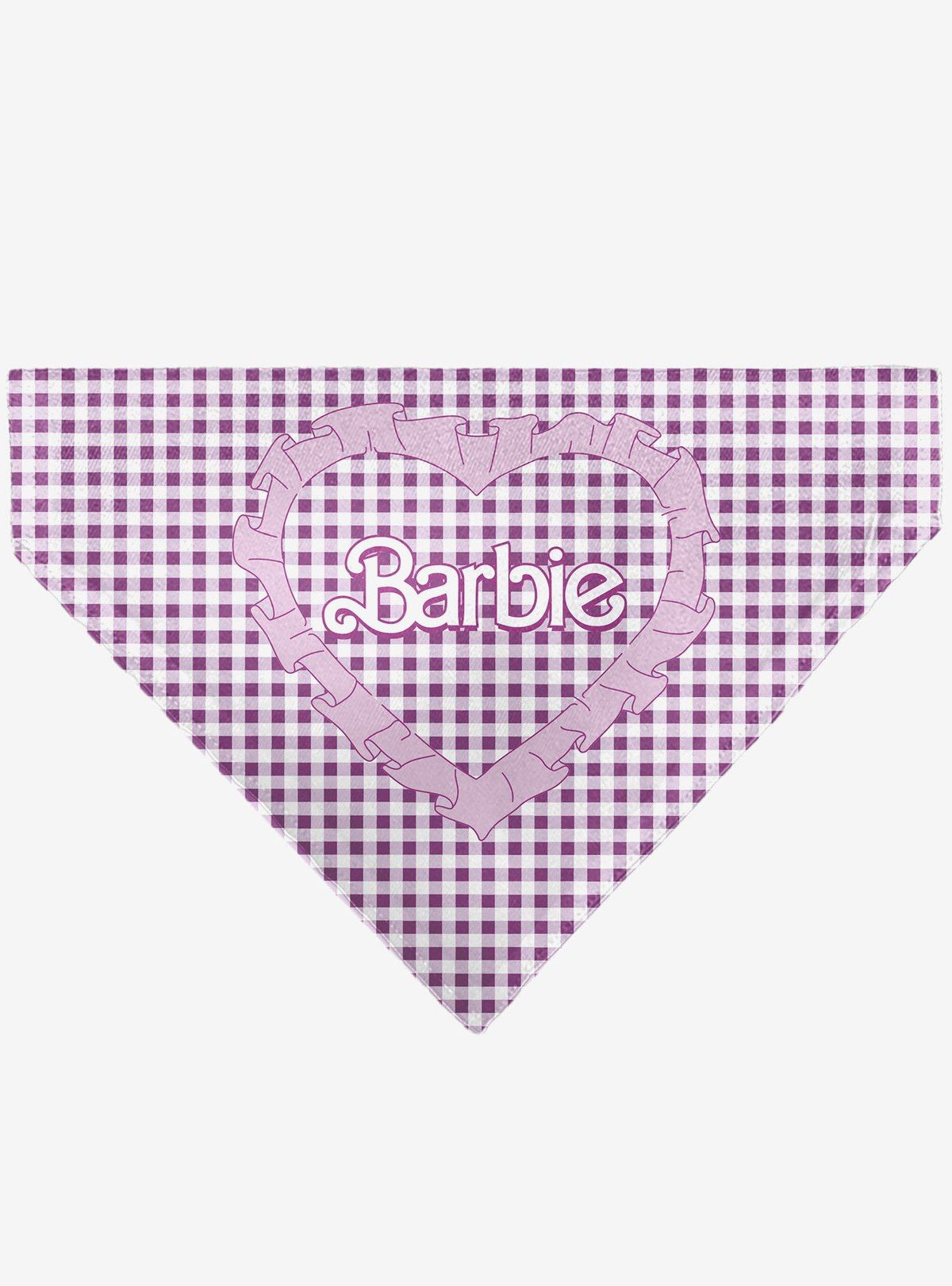 Bandana Barbie a cuadros con corazones para mascota