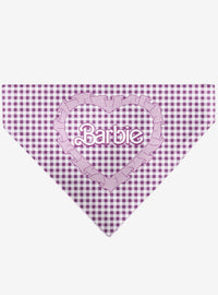 Bandana Barbie a cuadros con corazones para mascota