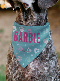 Bandana para mascota Barbie con huellas