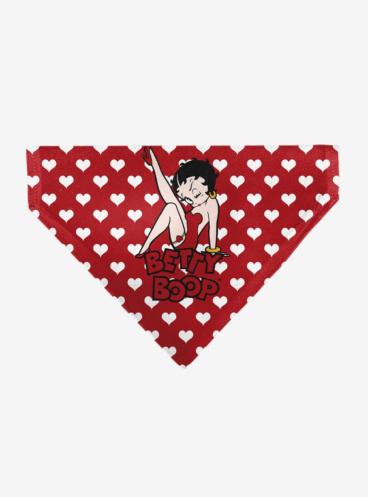 Bandana blanca para mascota Betty Boop con corazones