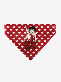 Bandana blanca para mascota Betty Boop con corazones