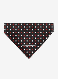 Bandana negra para mascota Betty Boop con lunares y corazón