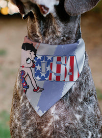 Bandana para mascota Betty Boop, estrellas y franjas