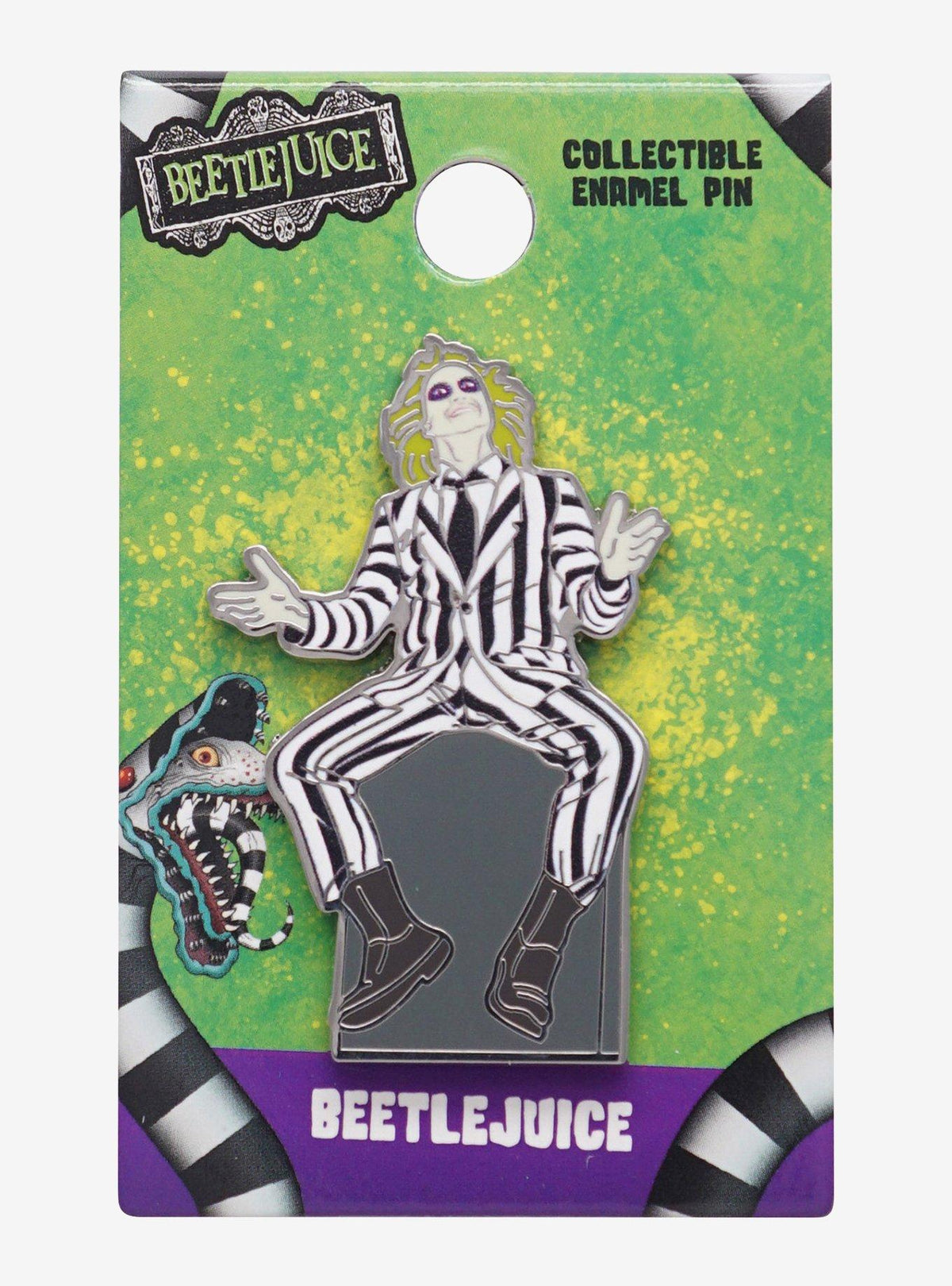 Pin esmaltado de Beetlejuice en lápida
