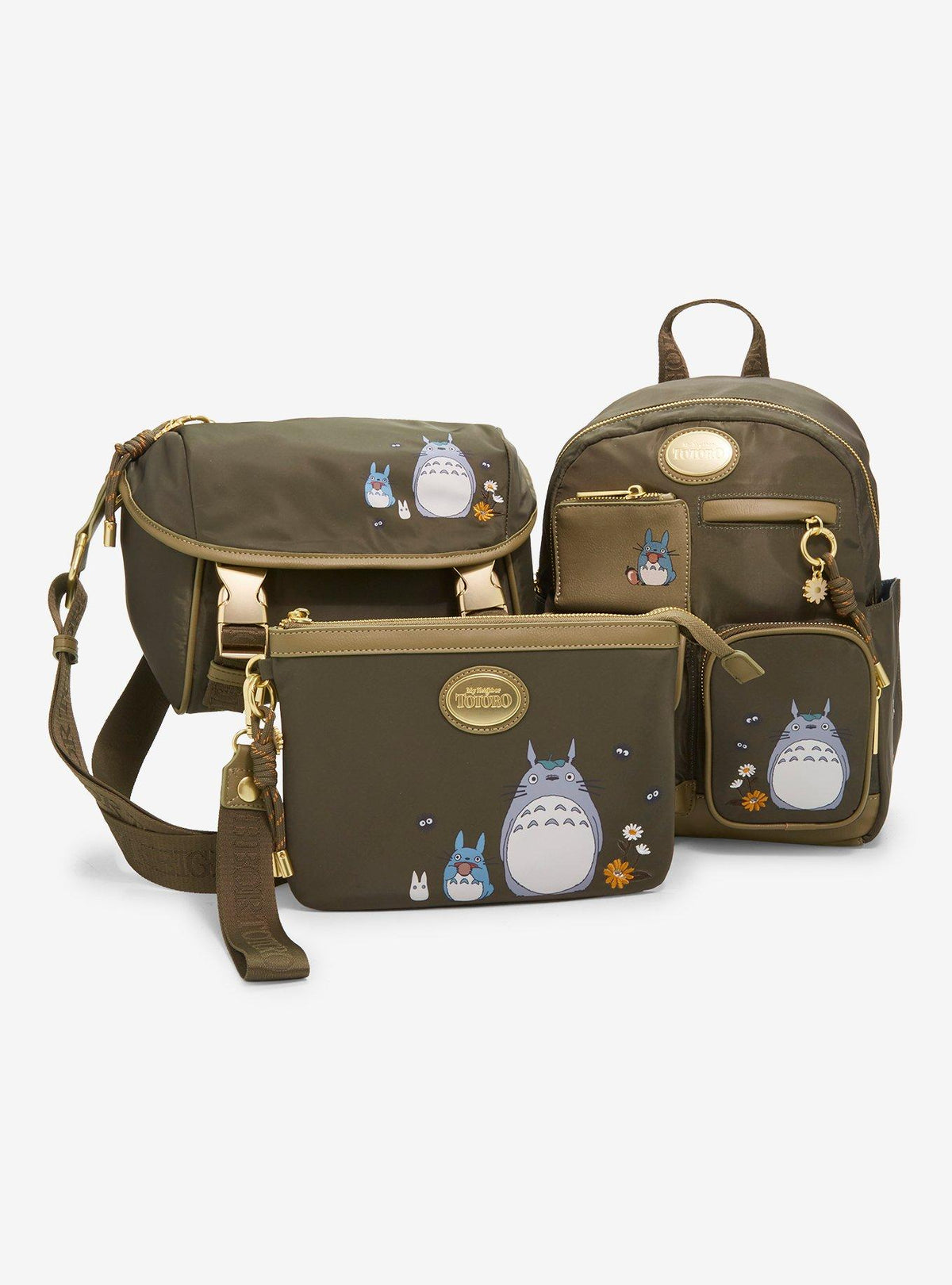 Bolso cruzado Mi vecino Totoro verde oliva