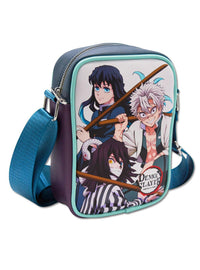 Cartera cruzada Demon Slayer con personajes y logo