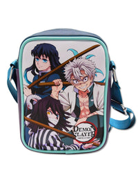 Cartera cruzada Demon Slayer con personajes y logo