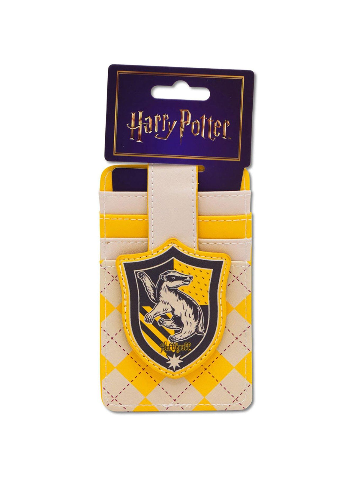 Billetera portatarjetas con escudo de Hufflepuff