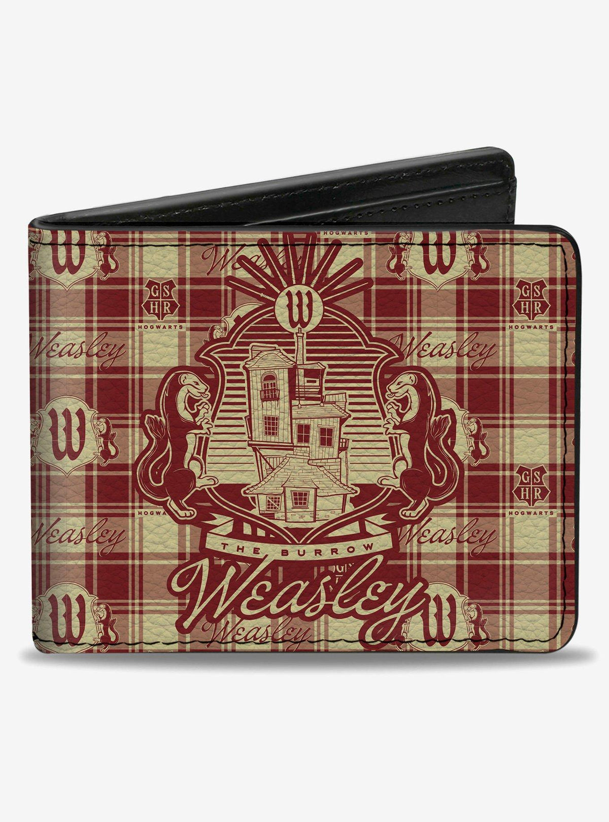 Billetera beige a cuadros con escudo Weasley - Harry Potter