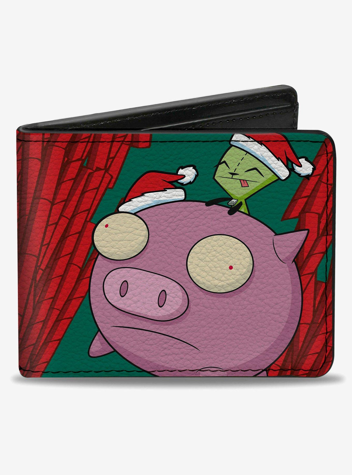 Billetera navideña Invader Zim con GIR y cerdito volador