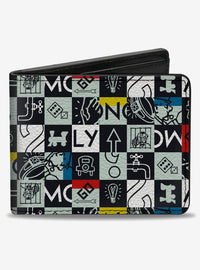 Billetera doble Monopoly Icon Blocks Collage