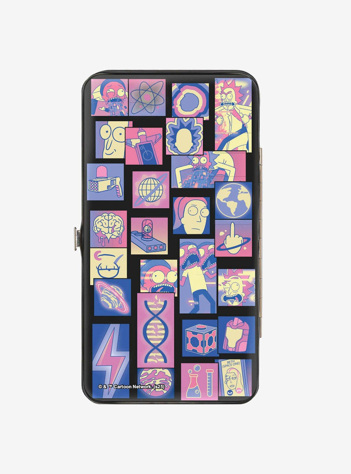 Billetera rosada Rick and Morty con diseño de portales