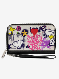 Billetera Peanuts Snoopy y Woodstock con cierre envolvente