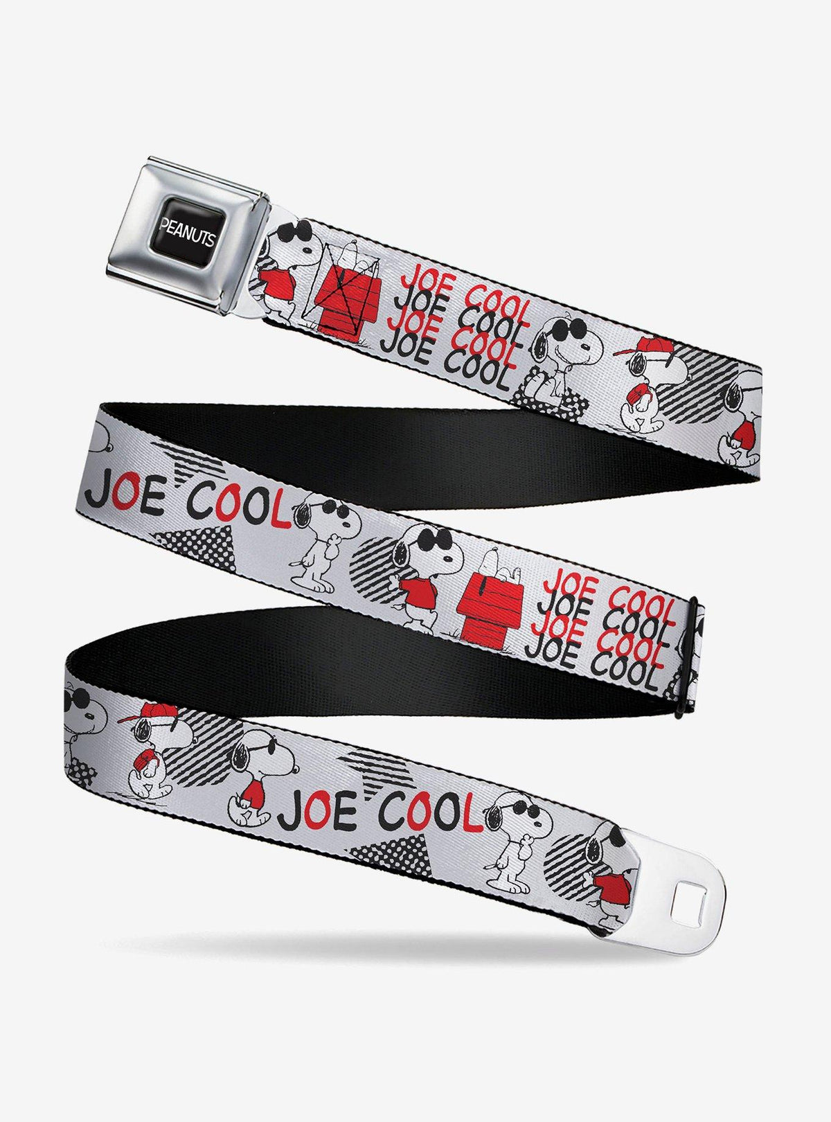 Cinturón juvenil Snoopy Joe Cool con hebilla tipo cinturón de seguridad
