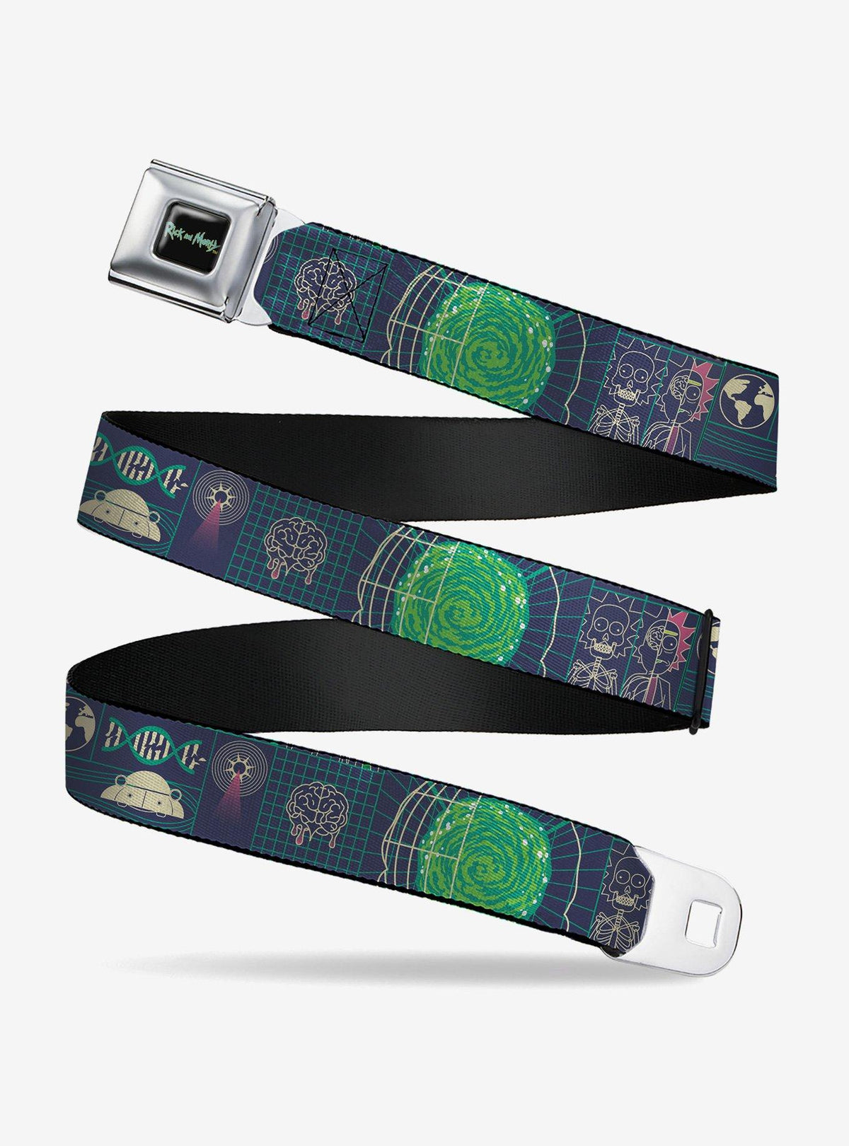 Cinturón juvenil Rick and Morty con hebilla tipo cinturón de seguridad