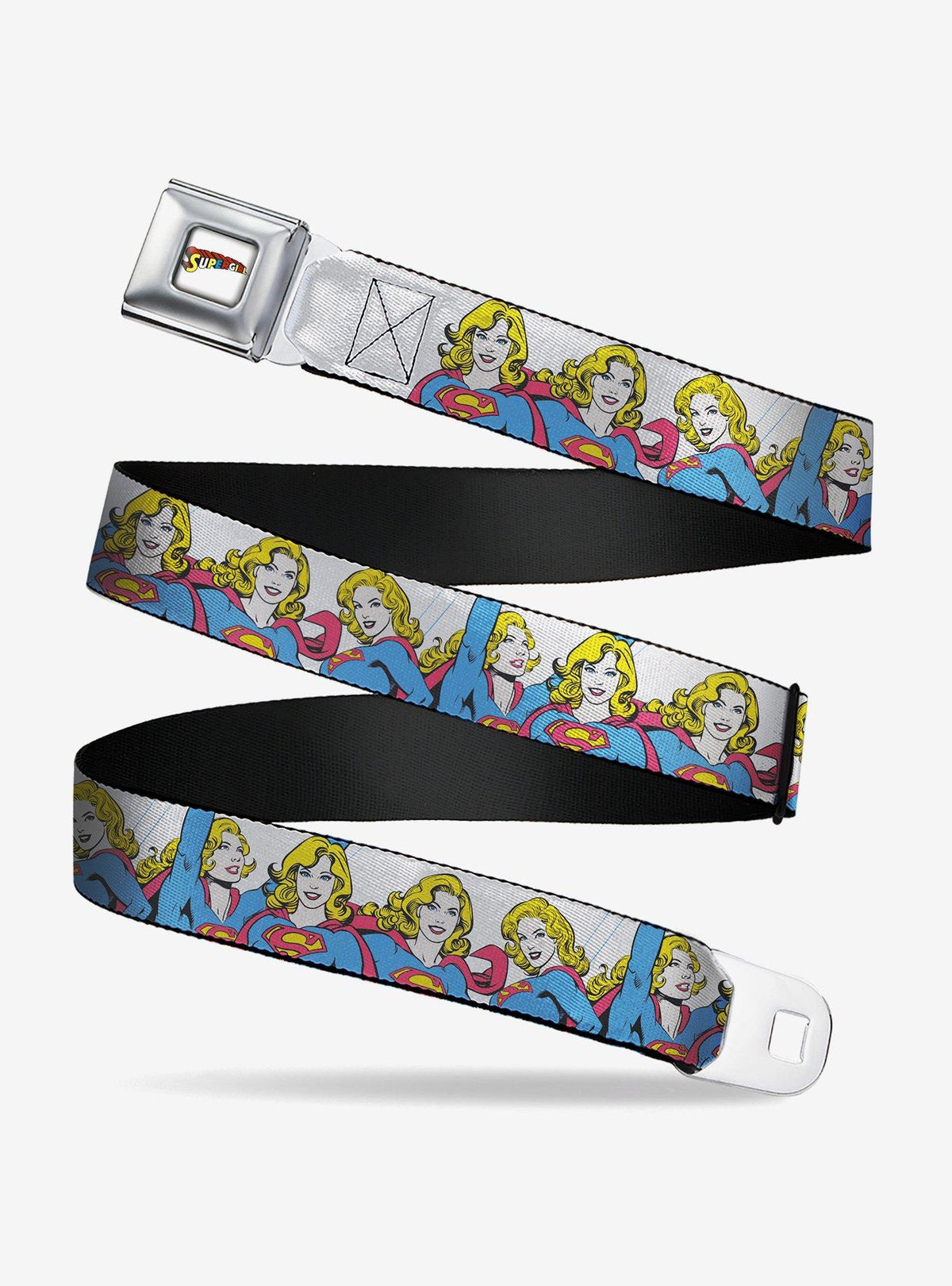 Cinturón juvenil de Supergirl con hebilla tipo cinturón de seguridad