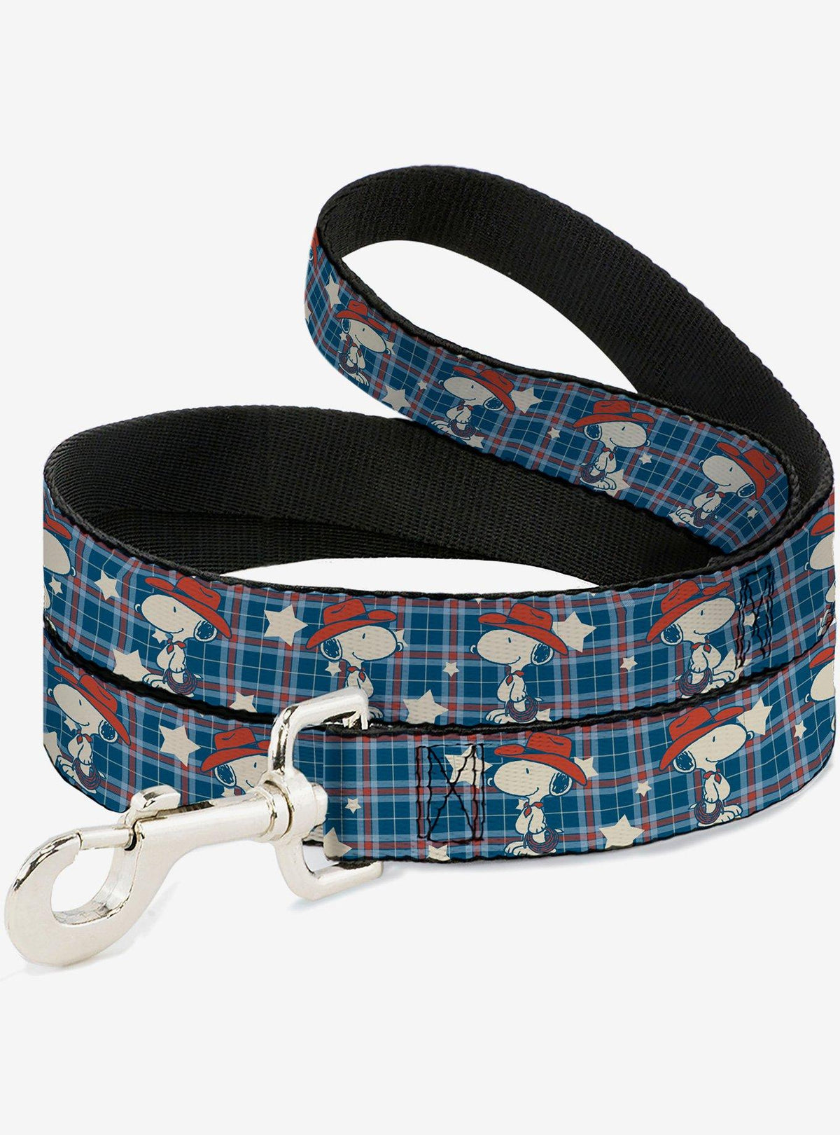 Correa para perro Snoopy vaquero a cuadros