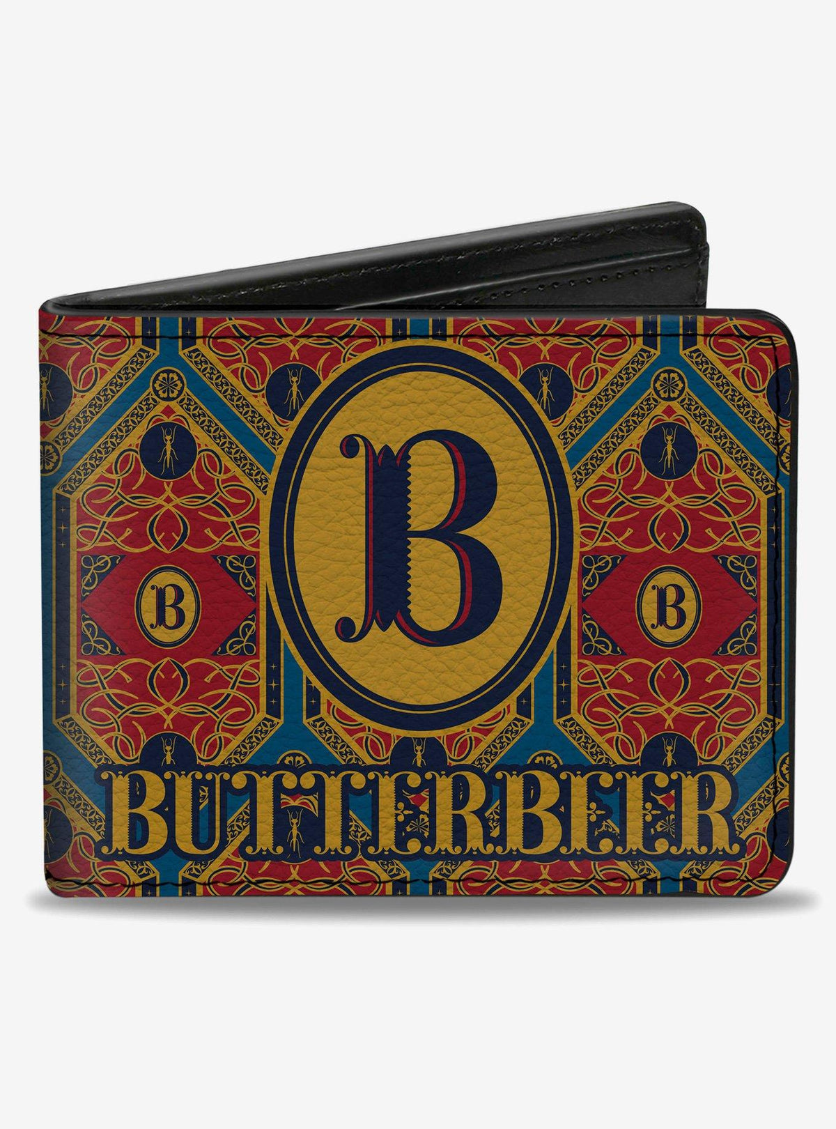 Billetera azul de Harry Potter con diseño de Cerveza de Mantequilla