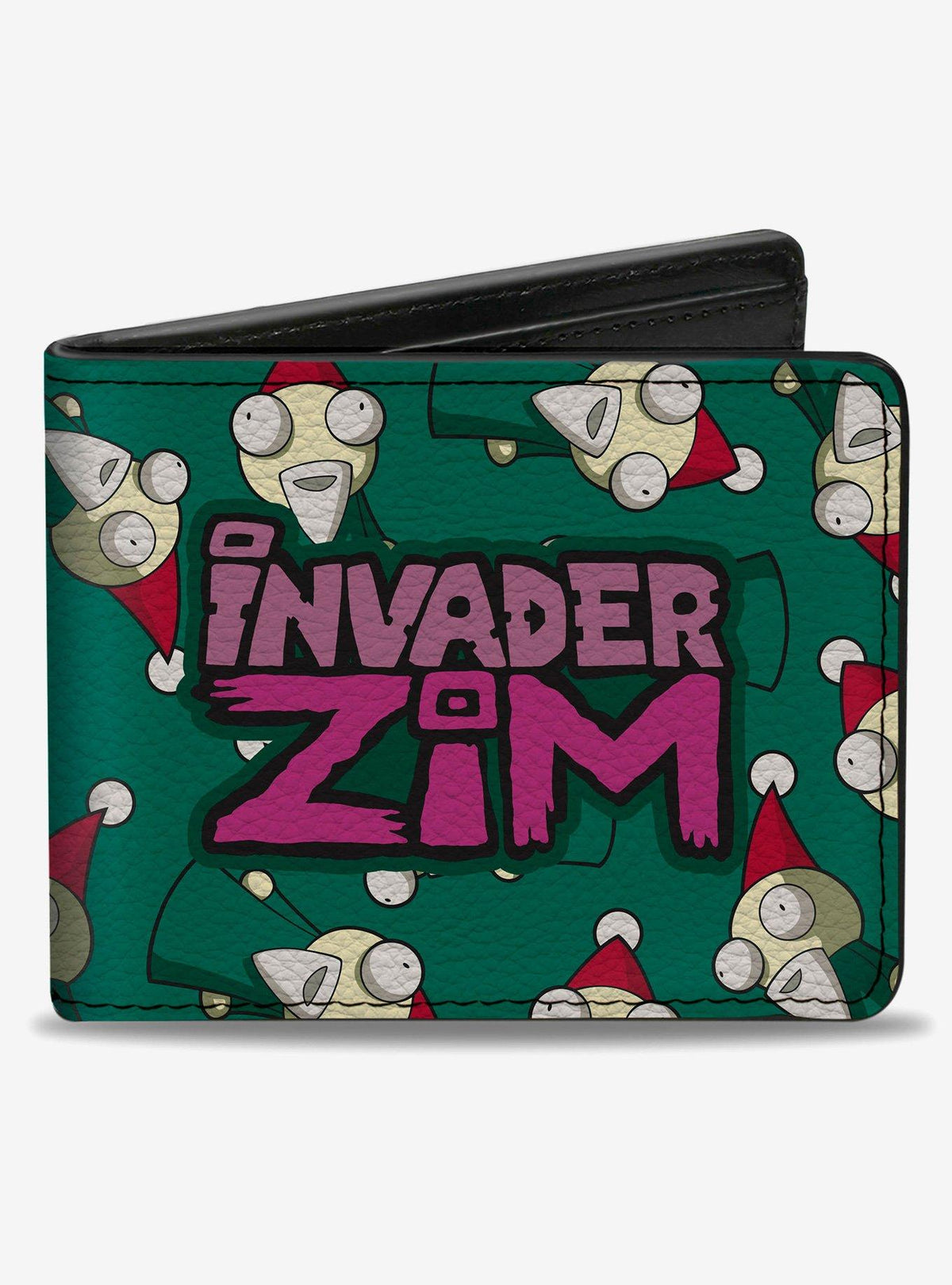 Billetera verde de doble pliegue Invader Zim