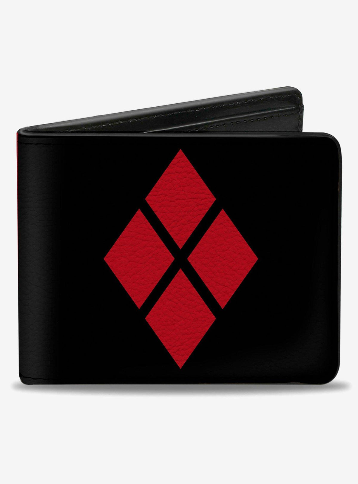 Billetera Harley Quinn Diamond Blocks negra y roja