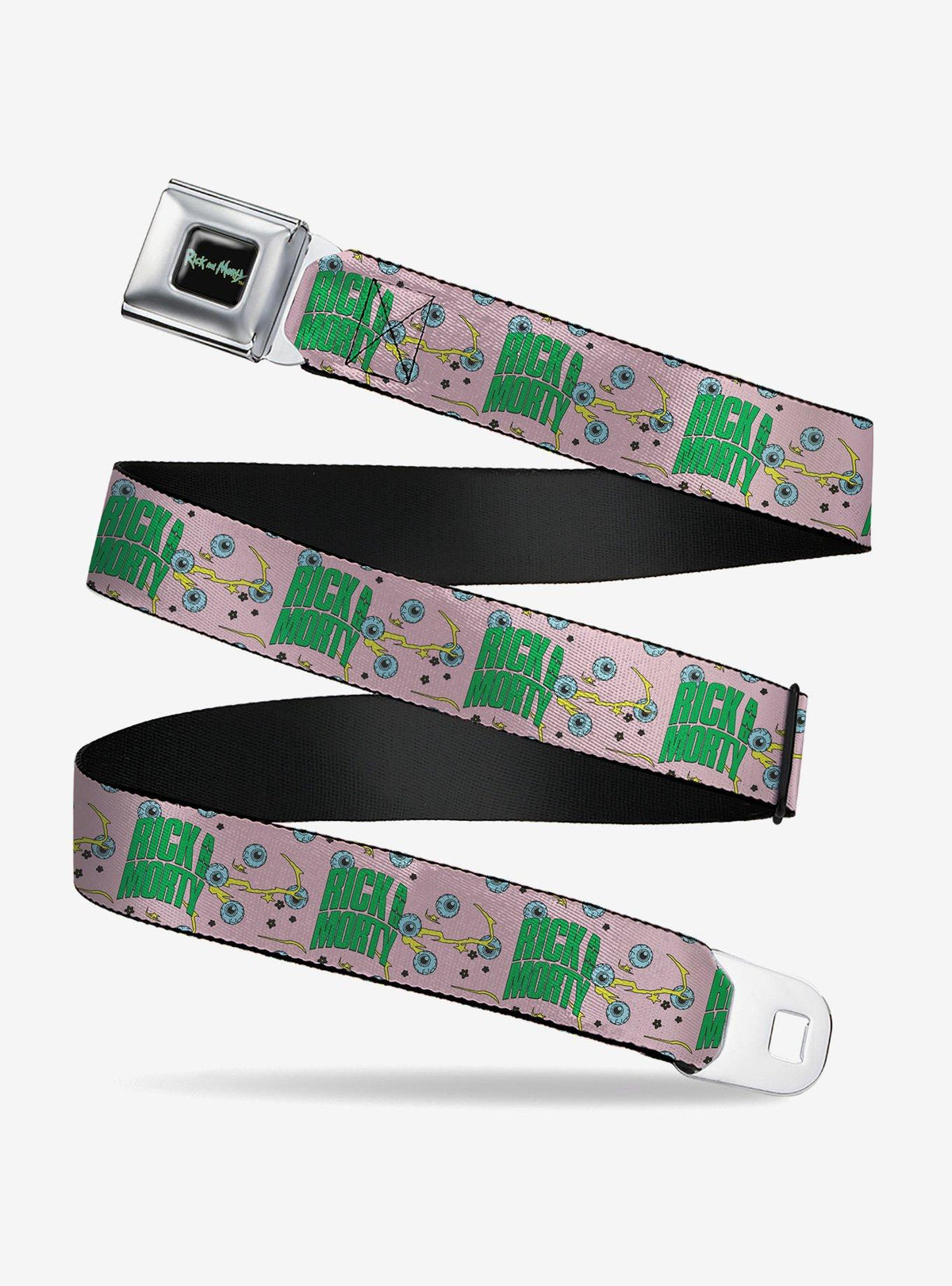 Cinturón Rick and Morty con hebilla tipo cinturón de seguridad