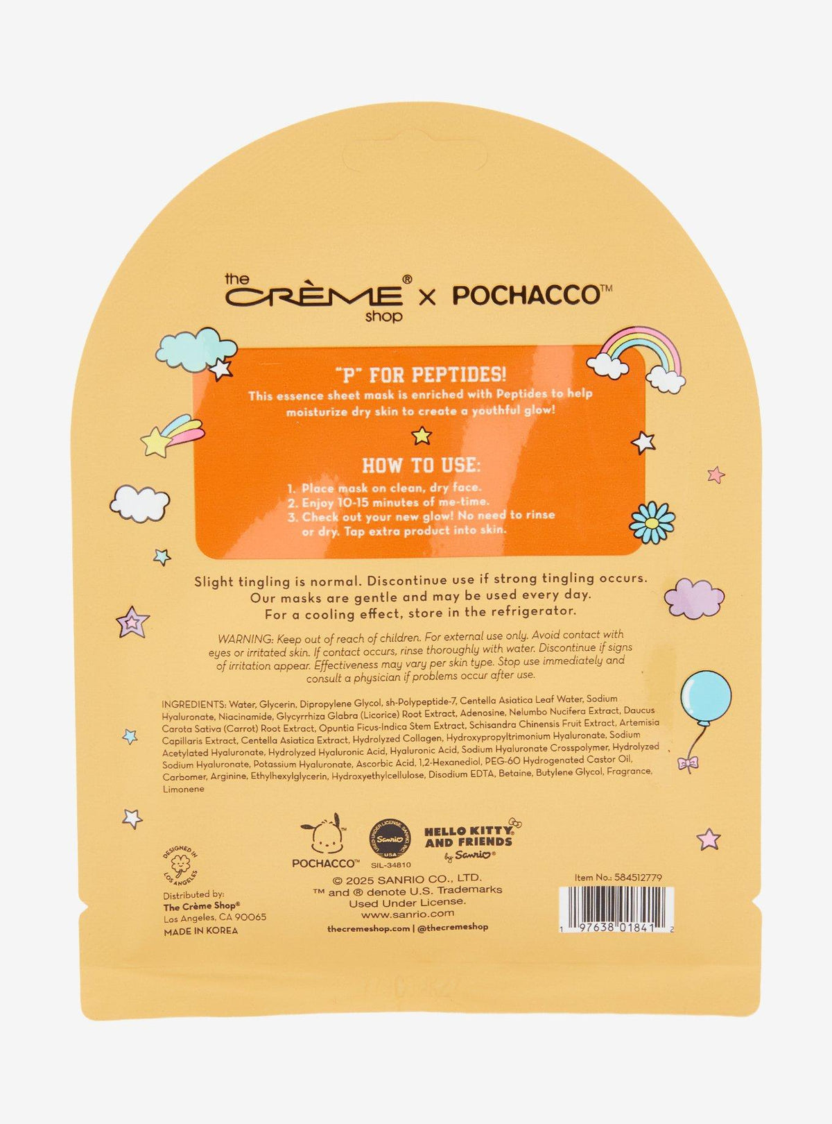 Mascarilla facial Pochacco de Sanrio
