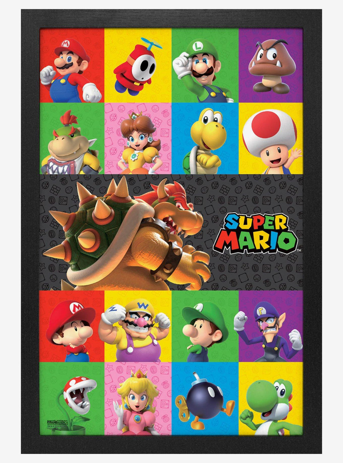 Cuadro enmarcado Super Mario 3D: Amigos y enemigos