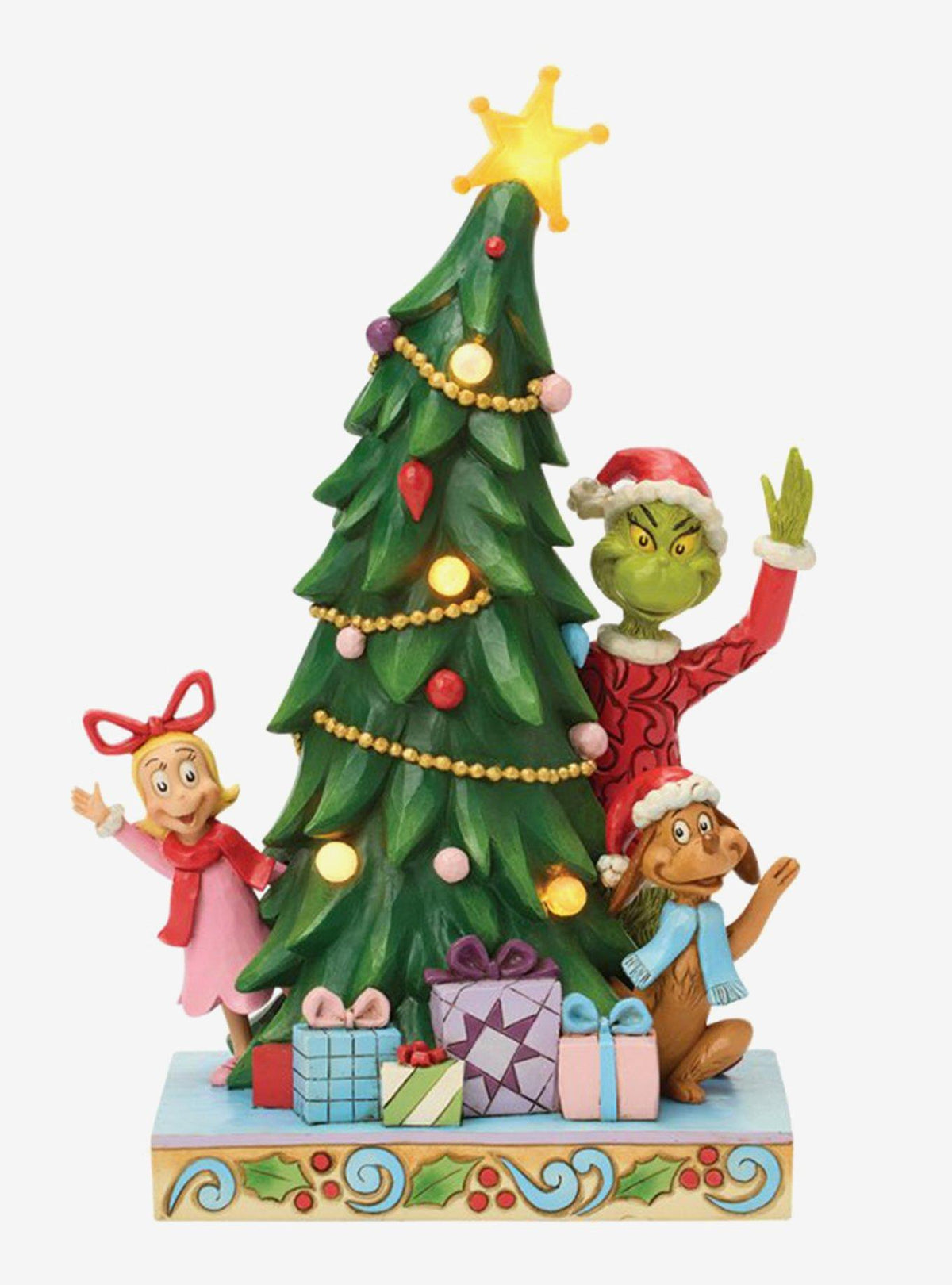 Figura navideña Jim Shore de Grinch, Cindy y Max