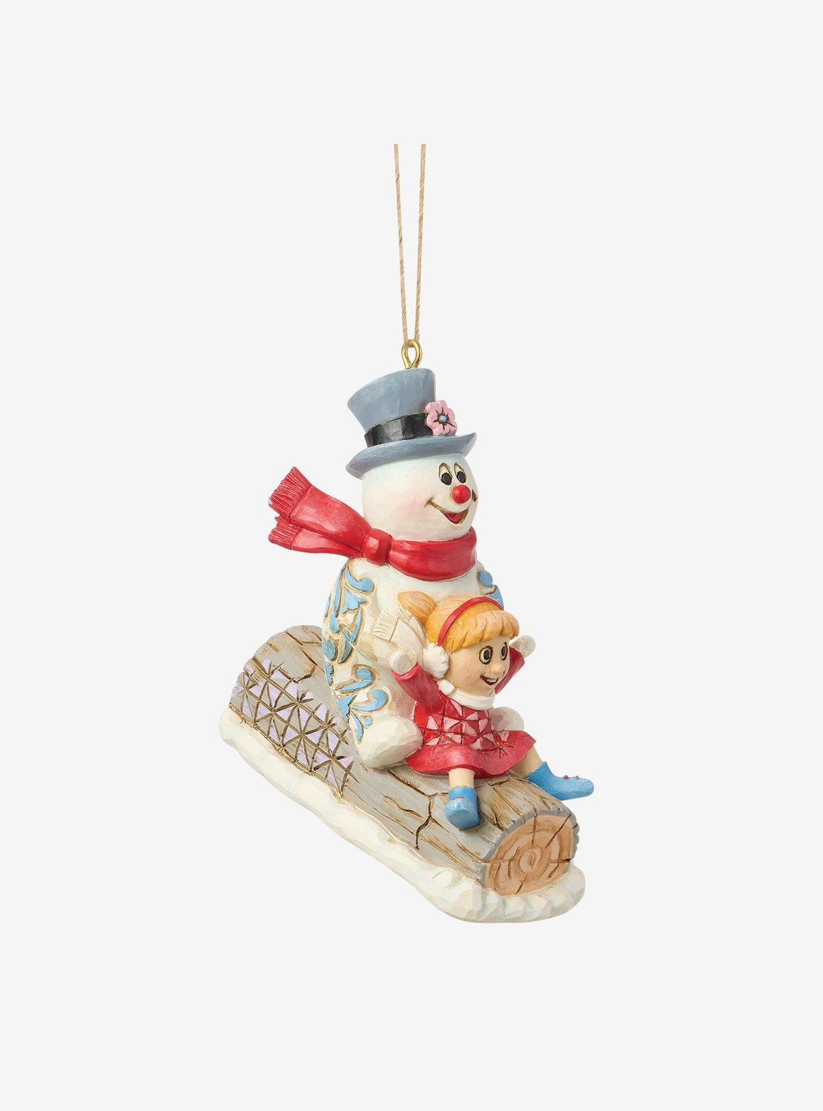 Adorno colgante Frosty y Karen en trineo