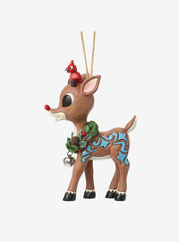 Adorno colgante de Rudolph con corona navideña