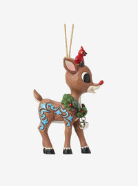 Adorno colgante de Rudolph con corona navideña