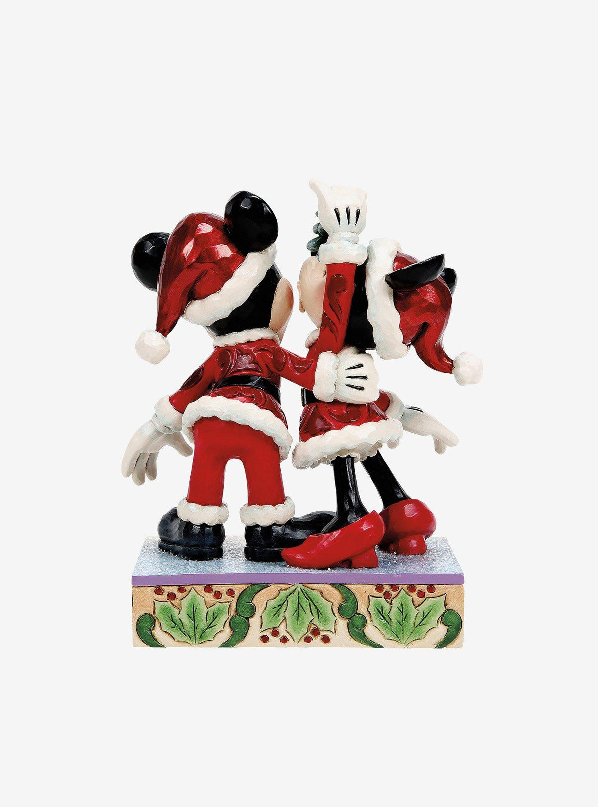 Figura Jim Shore de Mickey y Minnie bajo el muérdago