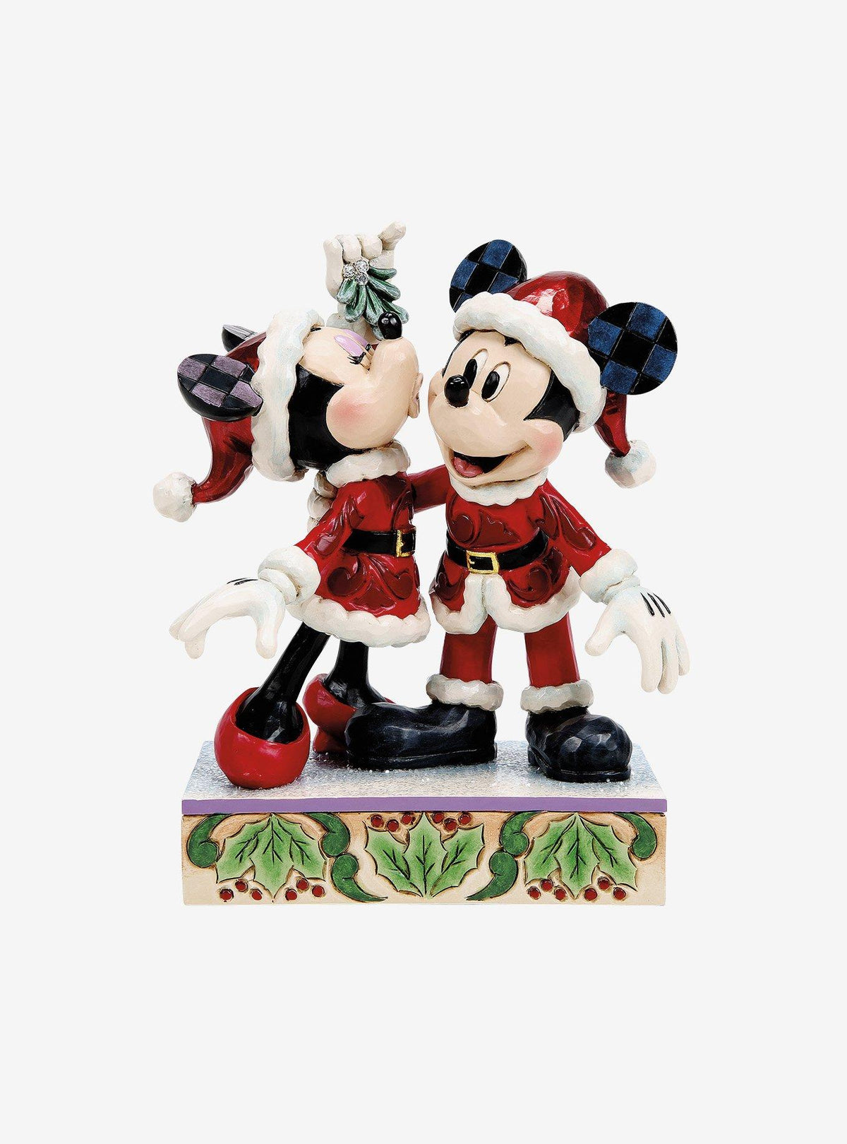 Figura Jim Shore de Mickey y Minnie bajo el muérdago