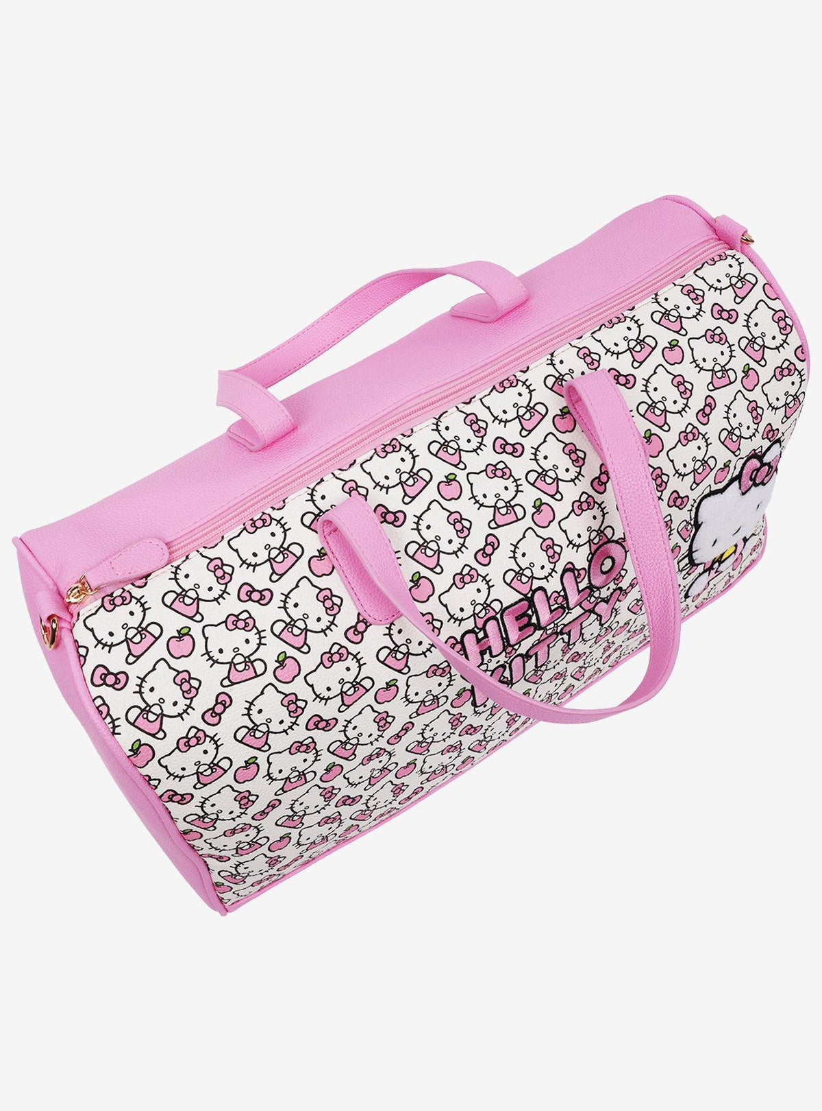 Bolso de viaje Sanrio Hello Kitty rosado y blanco