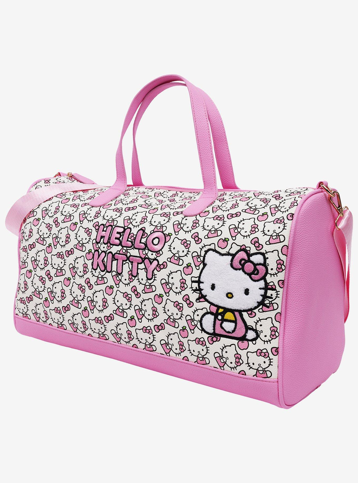 Bolso de viaje Sanrio Hello Kitty rosado y blanco