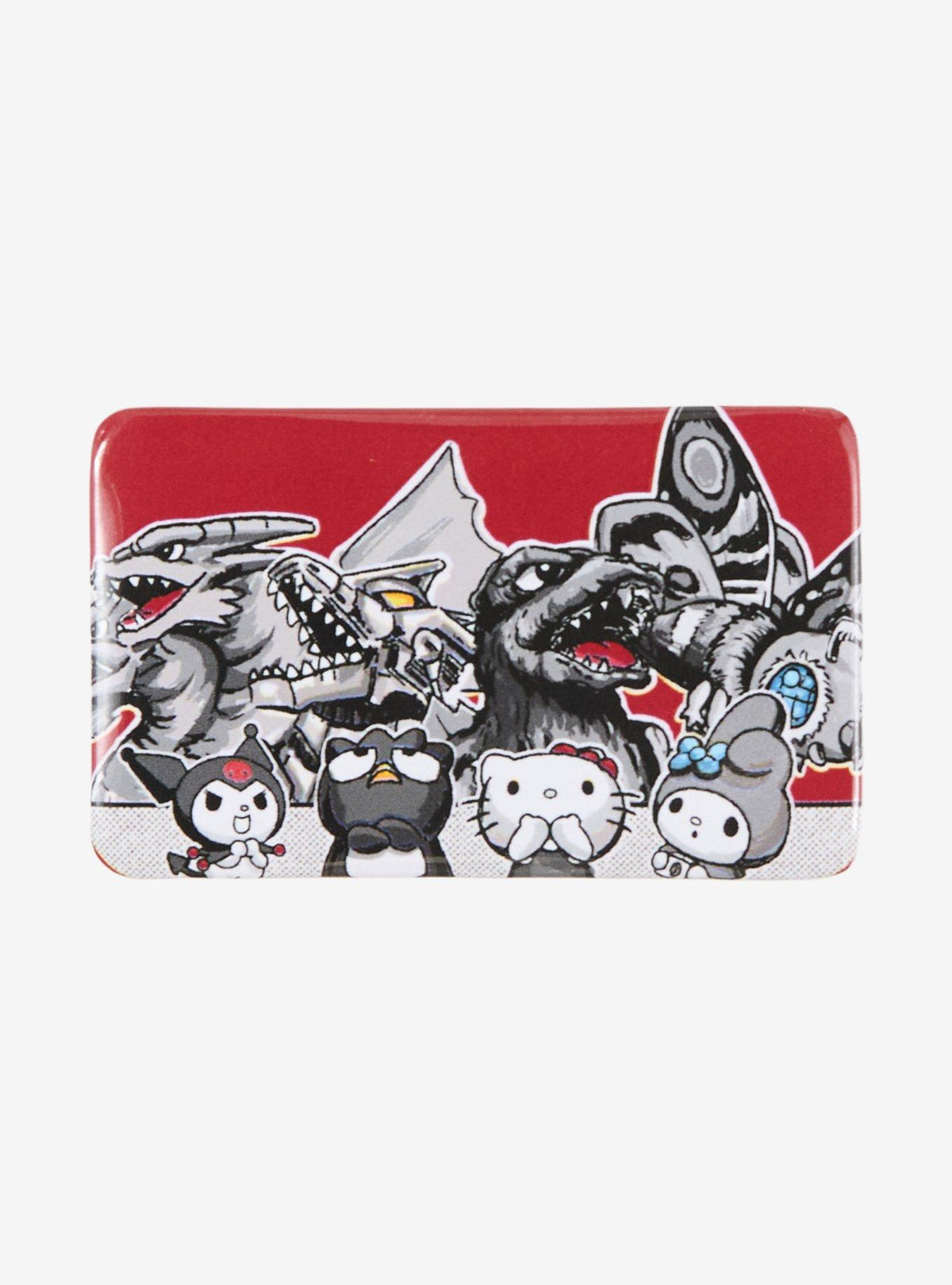 Pin rectangular Hello Kitty y sus amigos x Godzilla