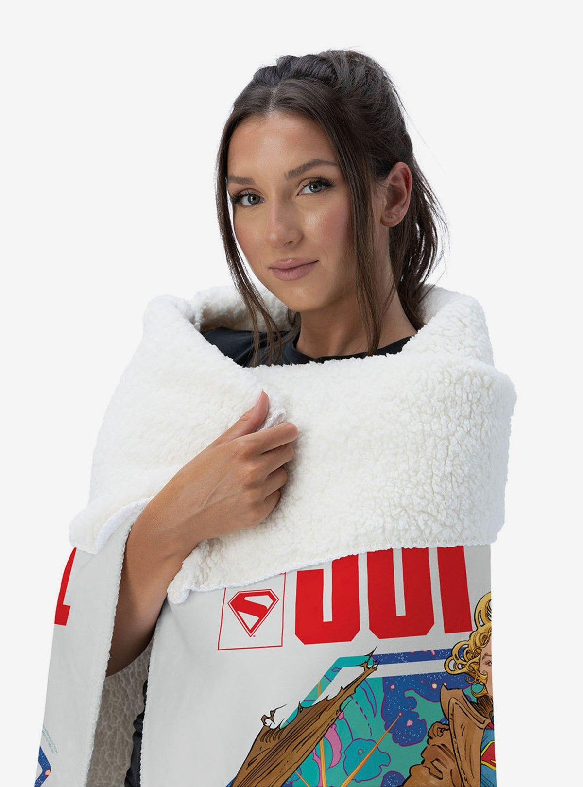 Manta Sherpa de tacto sedoso Supergirl: Salva el día