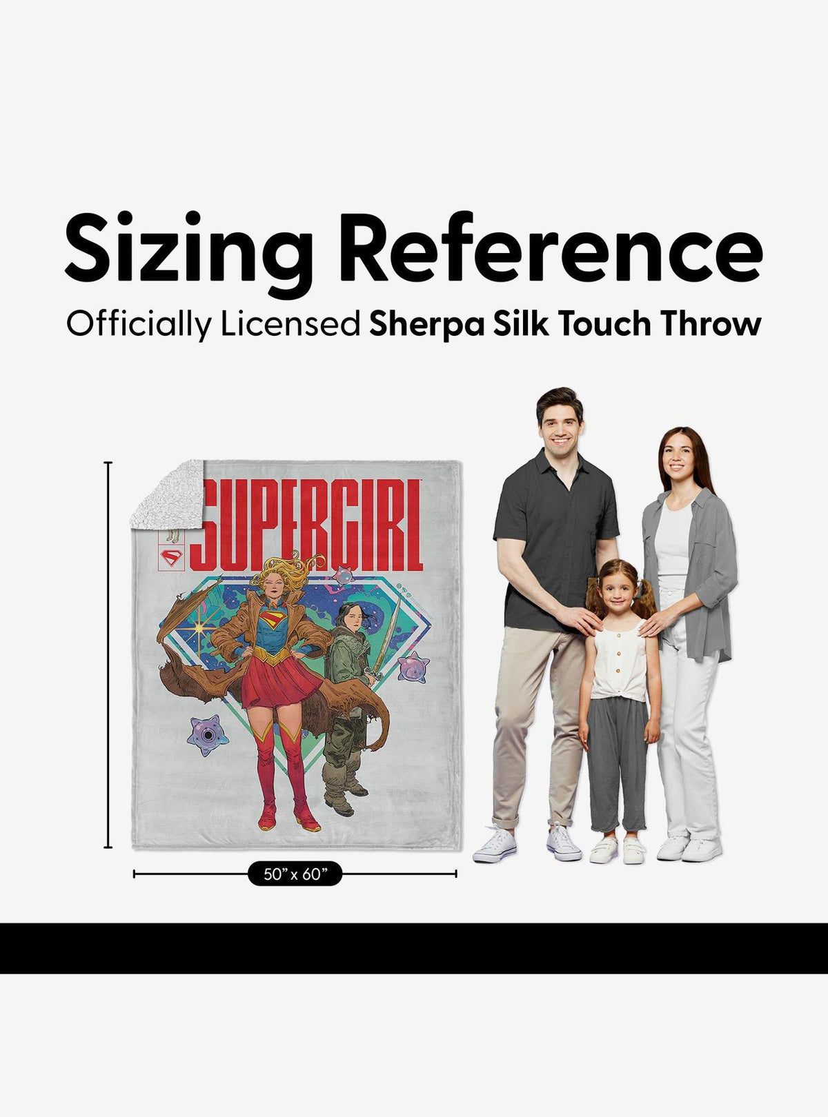 Manta Sherpa de tacto sedoso Supergirl: Salva el día